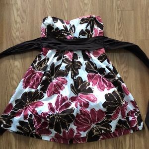 Cute Short Strapless Floral dress